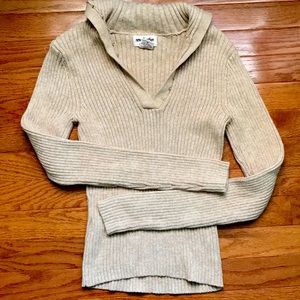 Ribbed oatmeal colored top